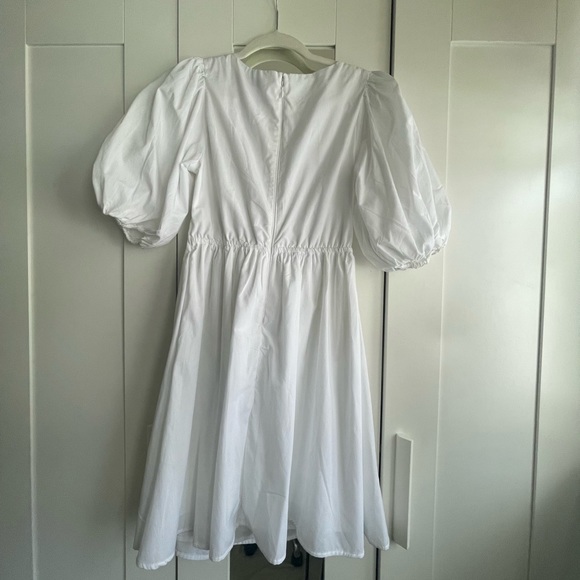 Abercrombie White Mini Puff Sleeve Summer Dress - Picture 6 of 12